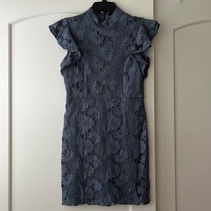 Aqua lace floral dress